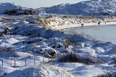 Tur i "sjelden" vinterlandskap ved Husebysanden.
Keywords: Husebysanden