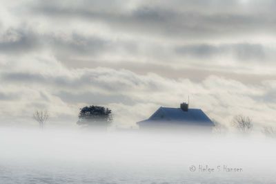 Stemningsbilde med oppvarmet snø som fordunster.
Keywords: Midthassel